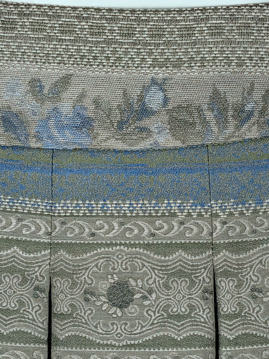 Hiebaum Faltenrock, blau und oliv, Querstreifen, elegant #2