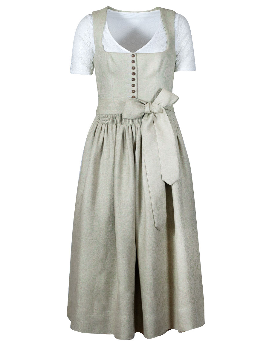 Gottseidank Leinendirndl Monika, lemongras, hochwertig, festlich, 80cm #1