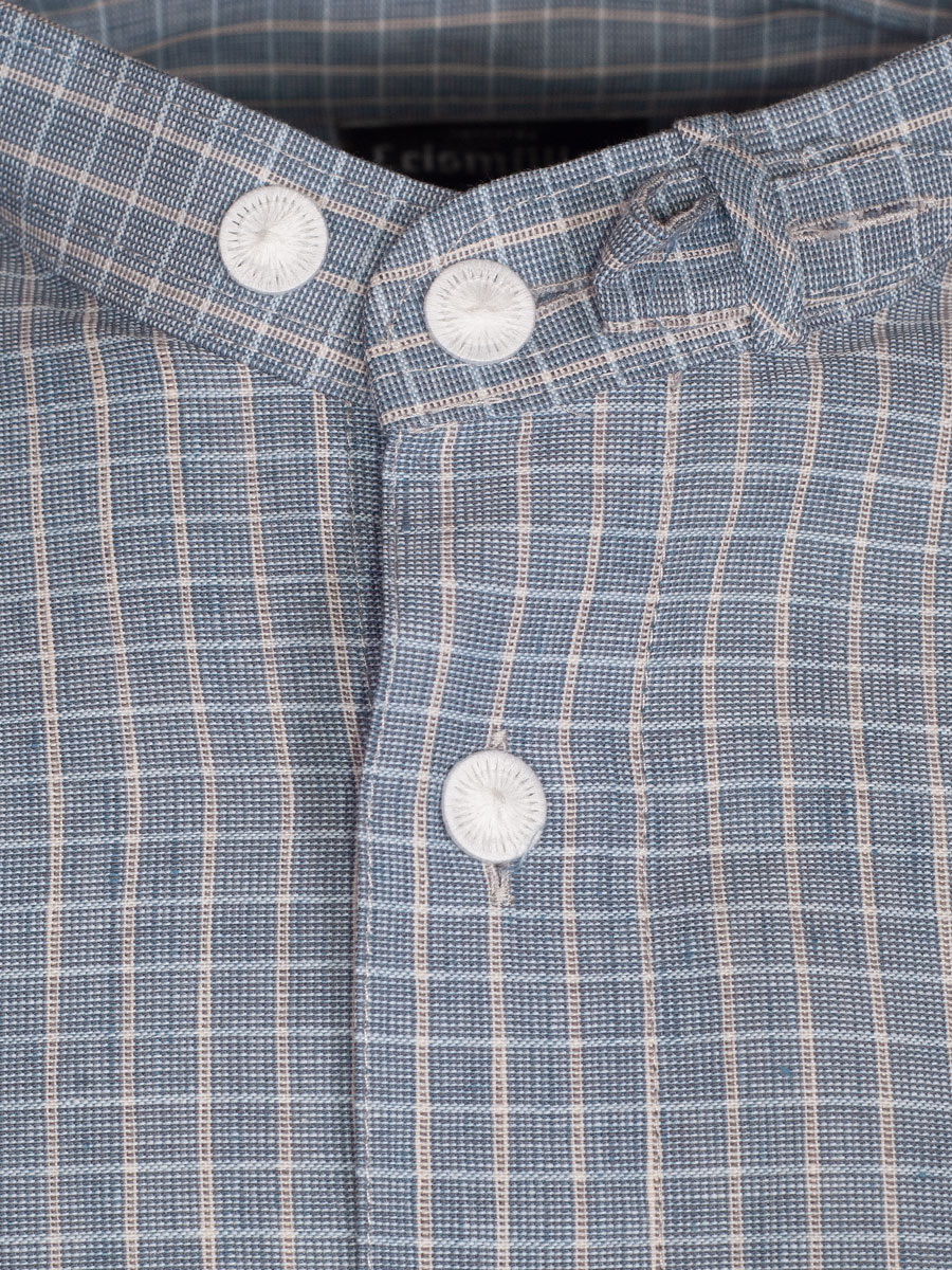 Arzberger Karohemd, blau, Stehkragen, Pfoad, Slim line #2