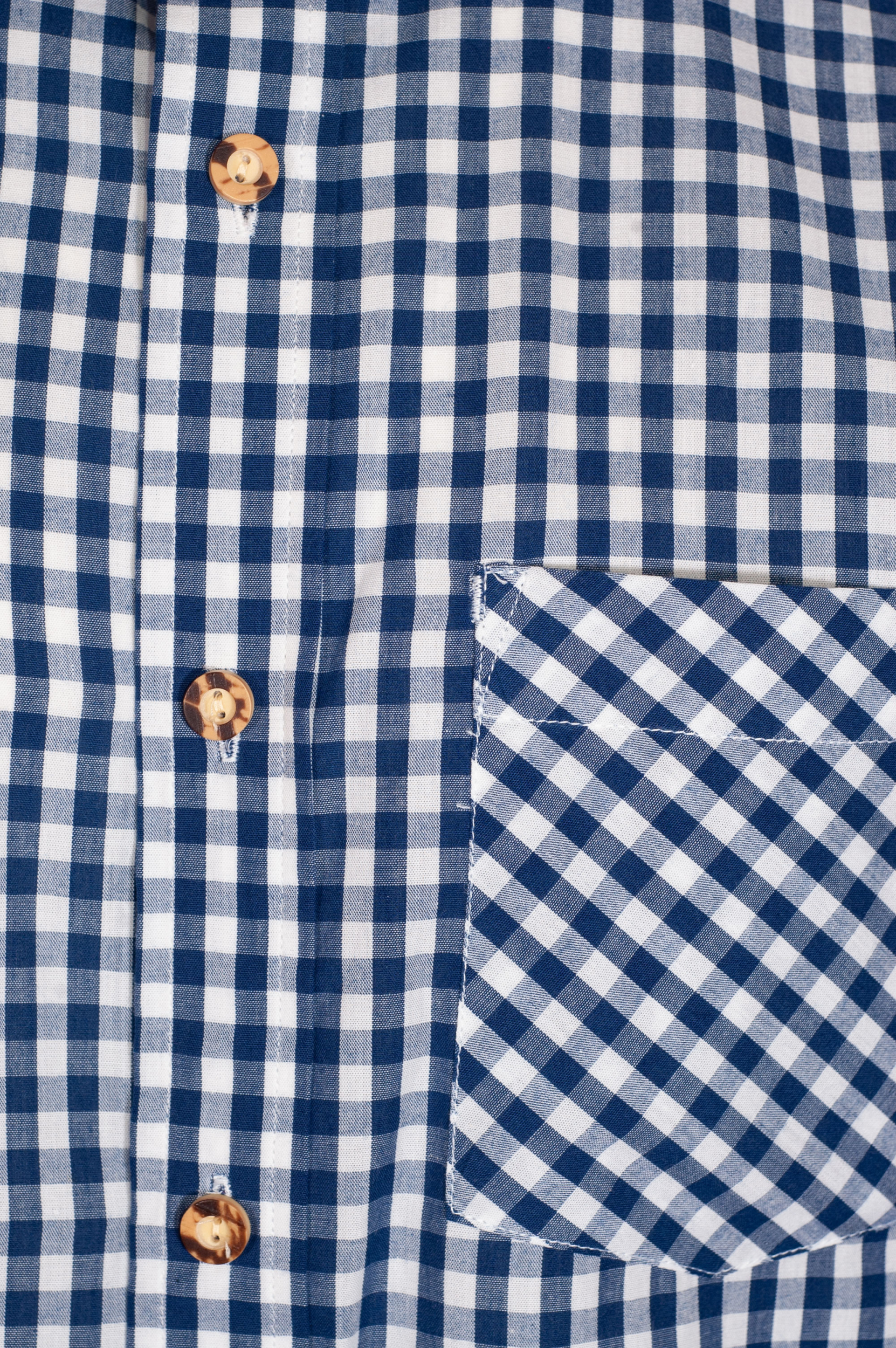 Ederer Trachtenhemd, marine-weiß, kariert, durchgeknöpft #5