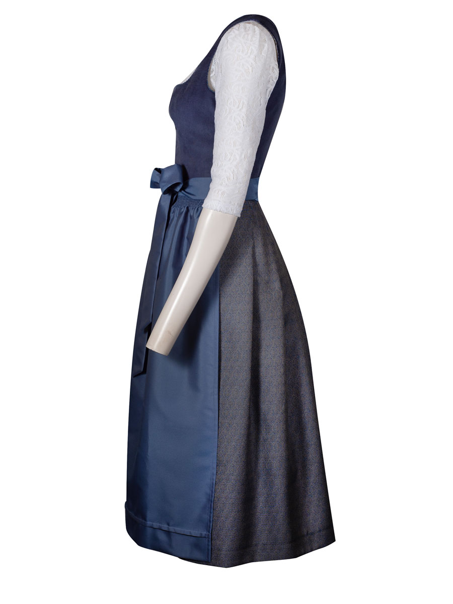 Wenger Dirndl Runa, Cordmieder, blau, elegant, 80lg #2