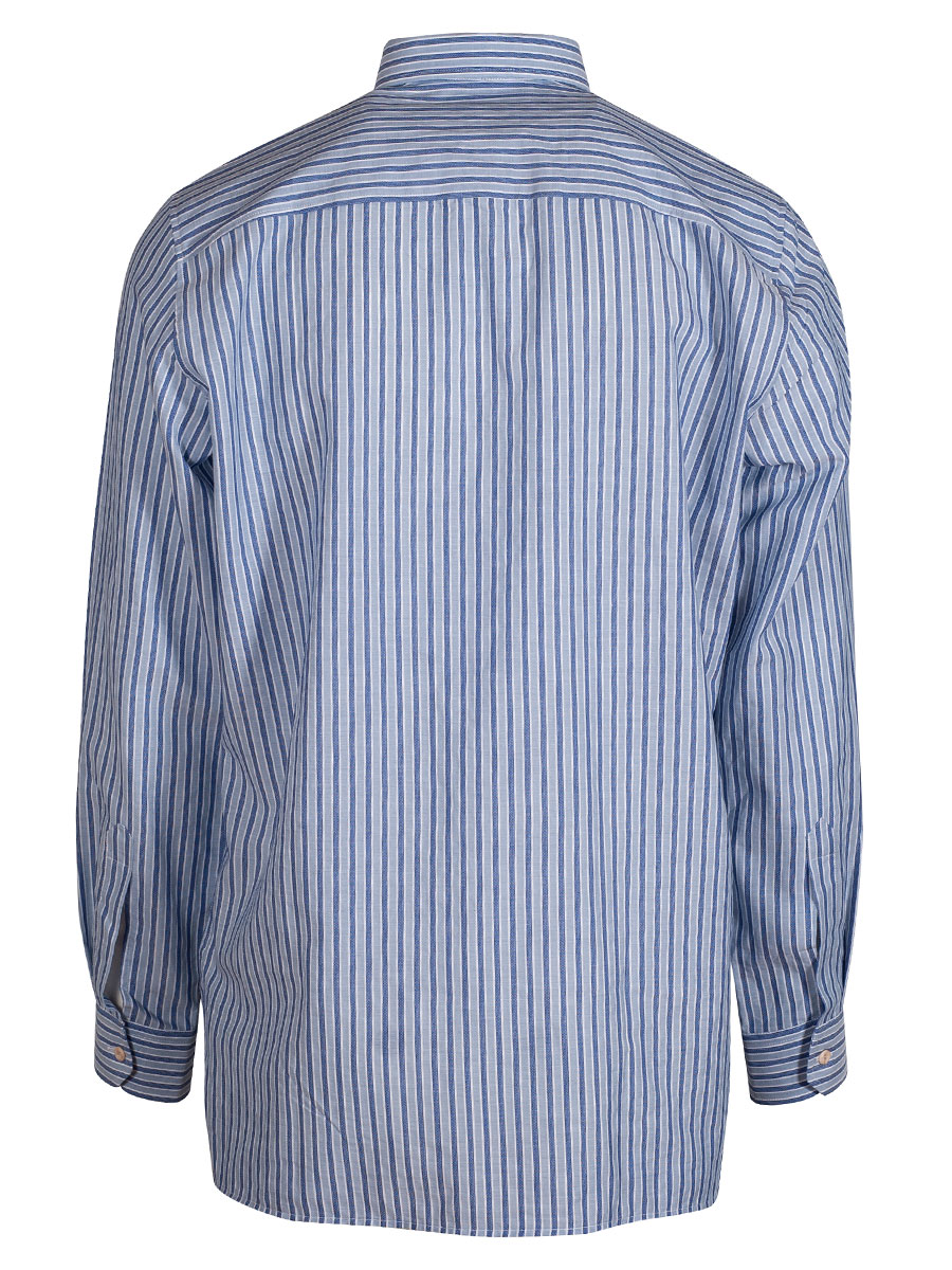 Waldorff Trachtenhemd, blau-hellblau, gestreift, Pfoad, Liegekragen #3