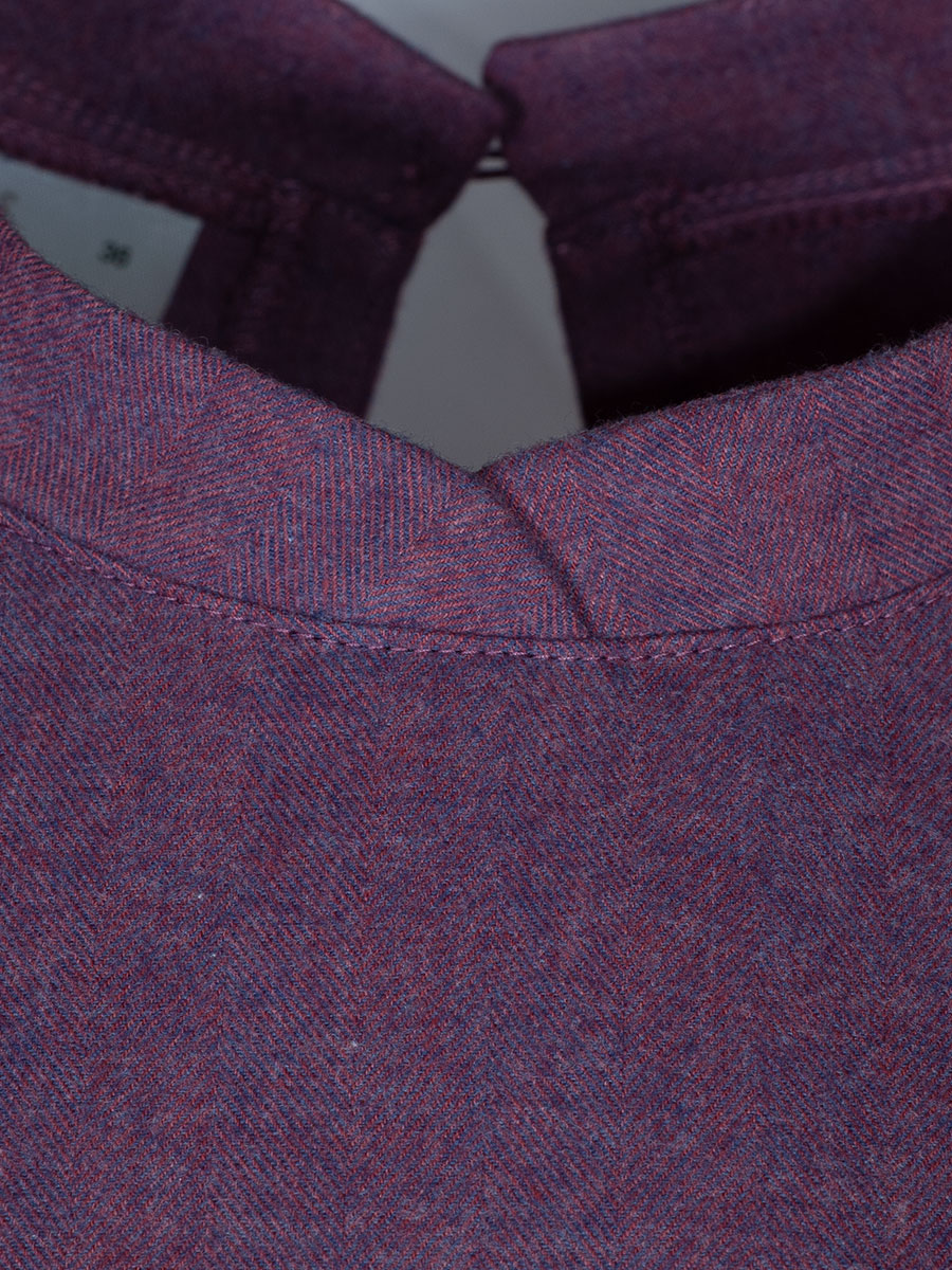 Waldorff Flanellbluse, Langarm, beere, Rüschen #3