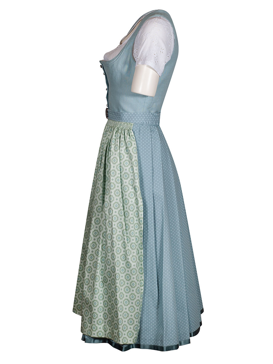 hausg'macht Schliersee Dirndl, Leinen, türkis, 80lg #3
