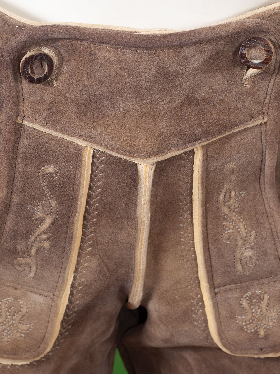 Weinbauer Kurze Lederhose Donau, Ziegenvelour, eiche #6