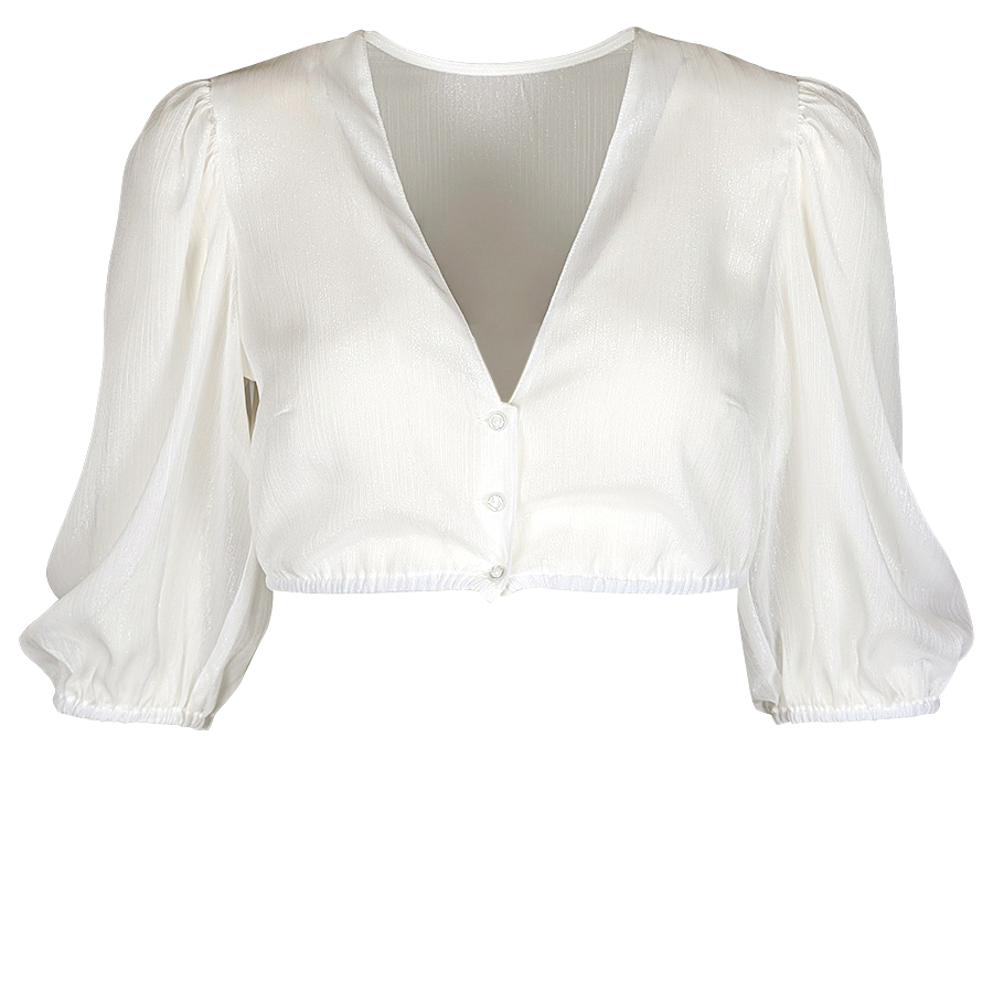 Waldorff Dirndlbluse Selina, creme, Glitzer #1