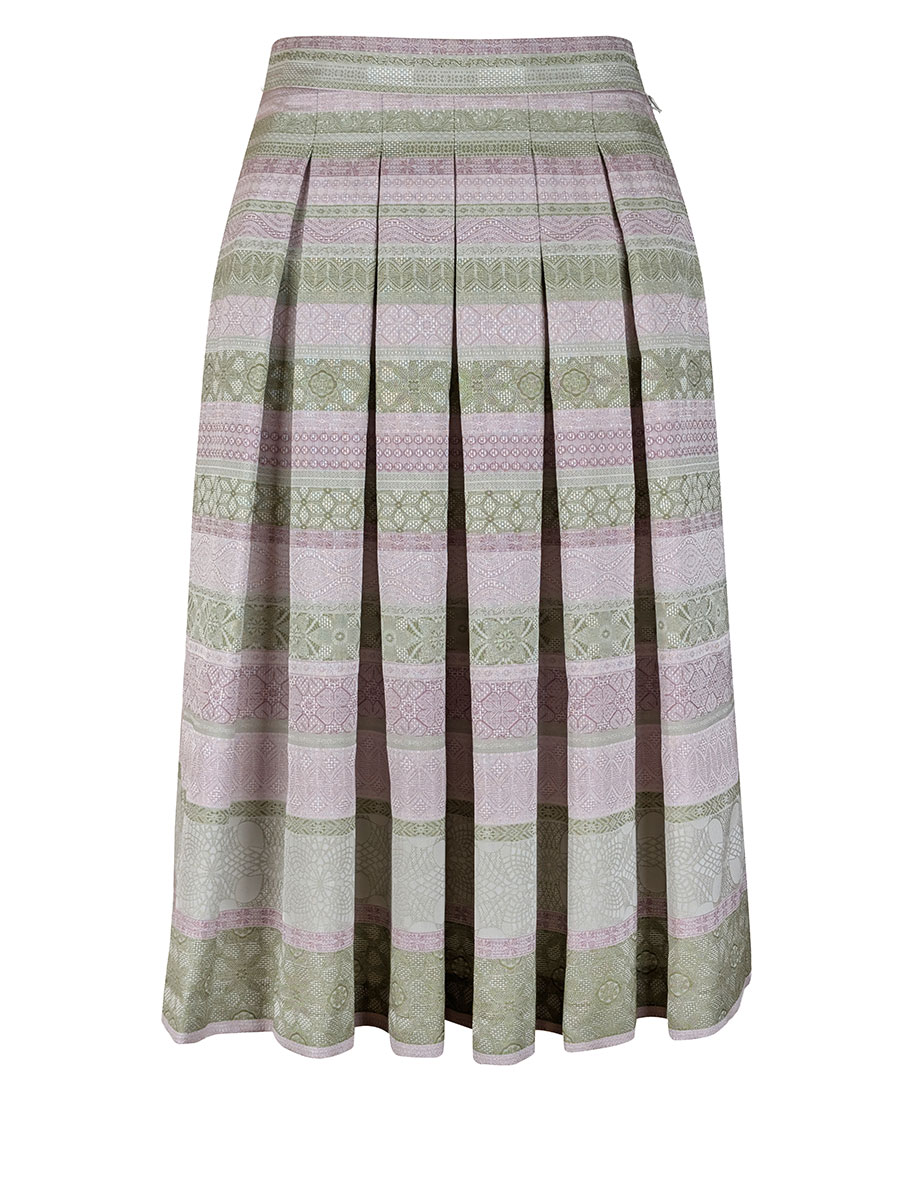 Kaiseralm Faltenrock Hetty, rosé-grün, gestreift #1