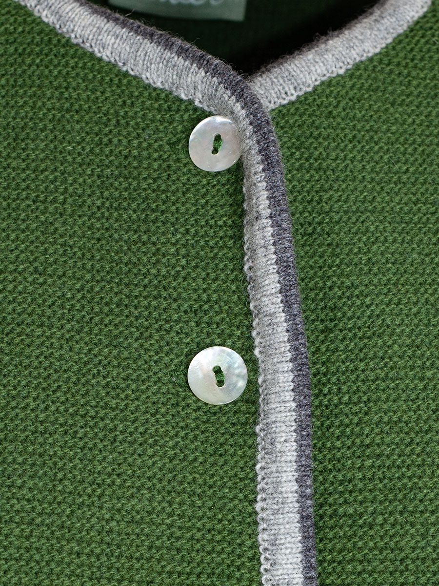 Huber Strickweste Magdi, grün, graues Muster #3