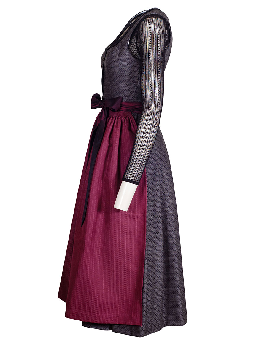 hausg'macht Koflersee Dirndl, grau-weinrot, 80lg #2
