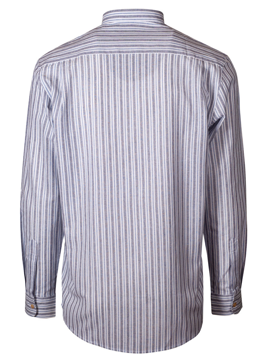 Orbis Herrenhemd, Pfoad, jeans-schwarz, gestreift, Stehkragen, Regular Fit #3
