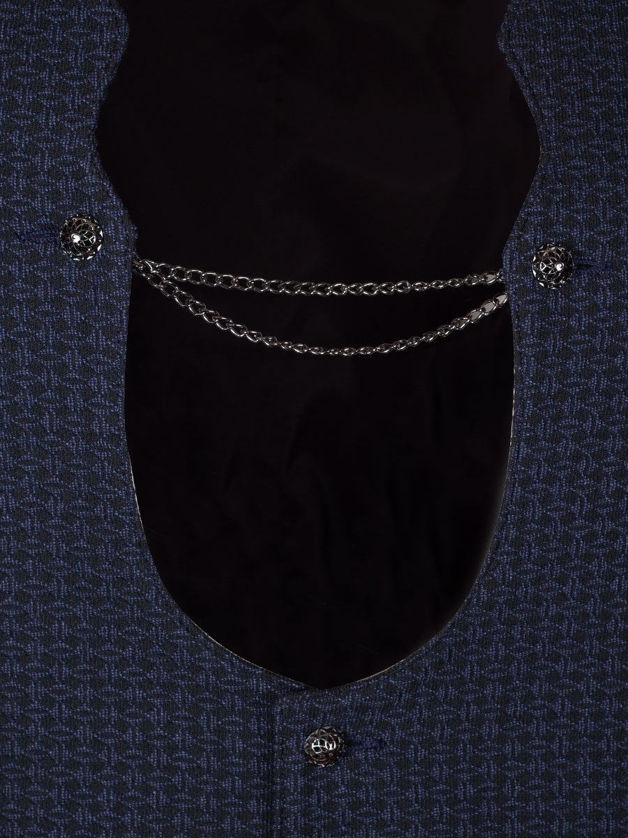 Hammerschmid Trachtenweste Fritz, blau, traditionell, mit Kette #3