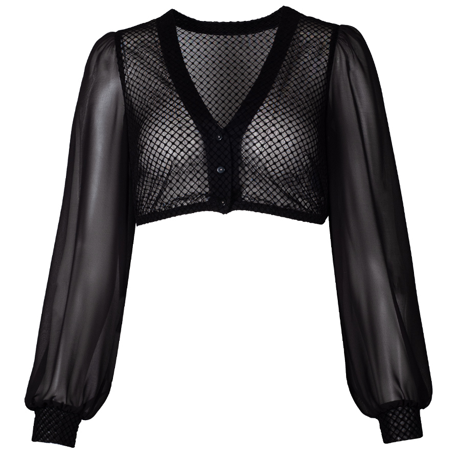 Waldorff Dirndlbluse Amira, schwarz, Langarm, elegant #1