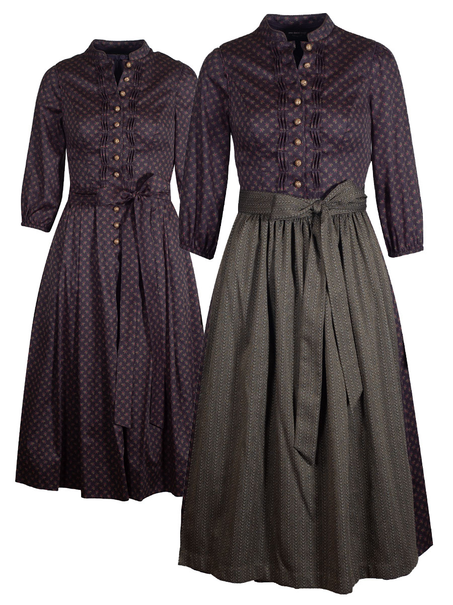 Anno Domini Dirndl und Kleid Gunda, schwarz, geblümt, Stretch, 80lg #1