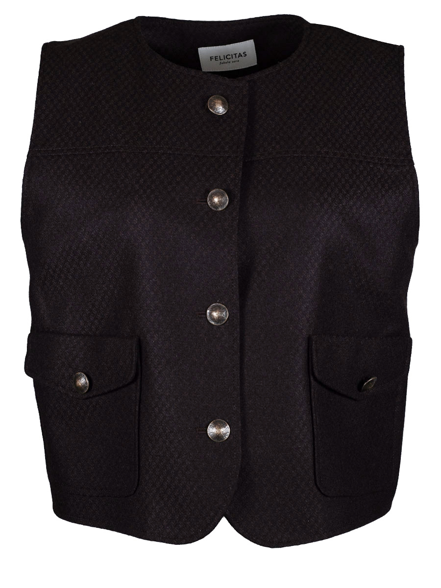 Feli und Hans Damenweste Winola, braun-schwarz, Oversize #1