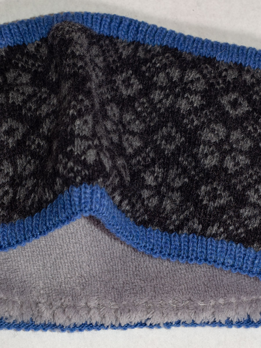 Huber Stirnband Jill blau mit grau, innen Fleece #3