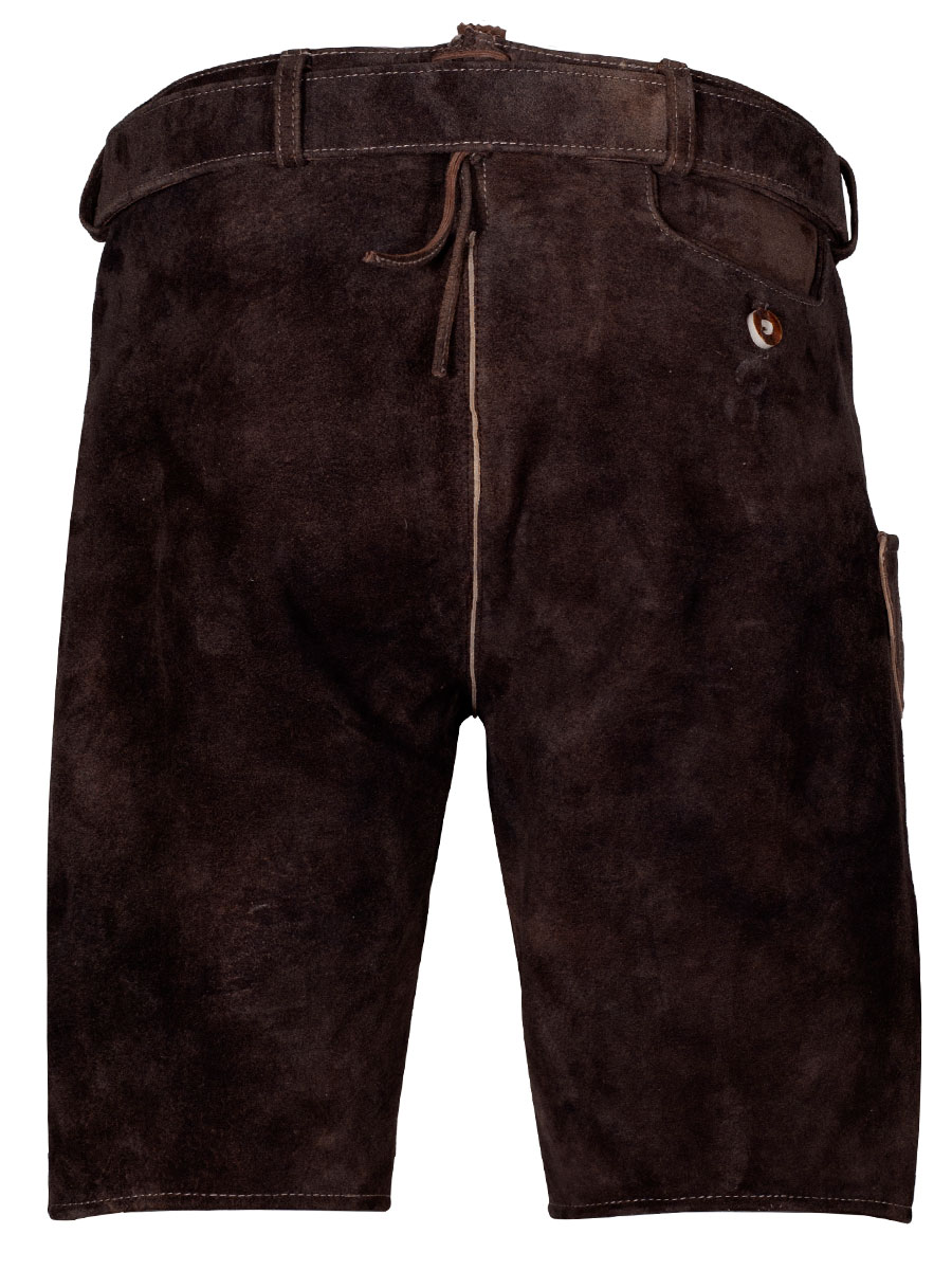 Spieth & Wensky Kurze Lederhose Rampoldi mit Gürtel, nutria, braun #2