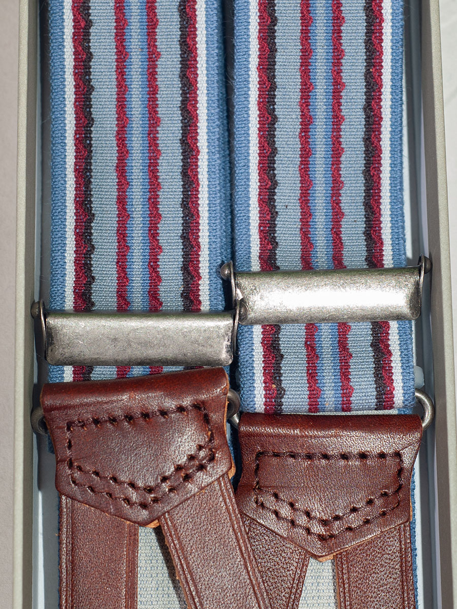 Bezirk Oberbayern Gummiträger, blau-rot, Lederschlaufen zum Anknöpfen #2