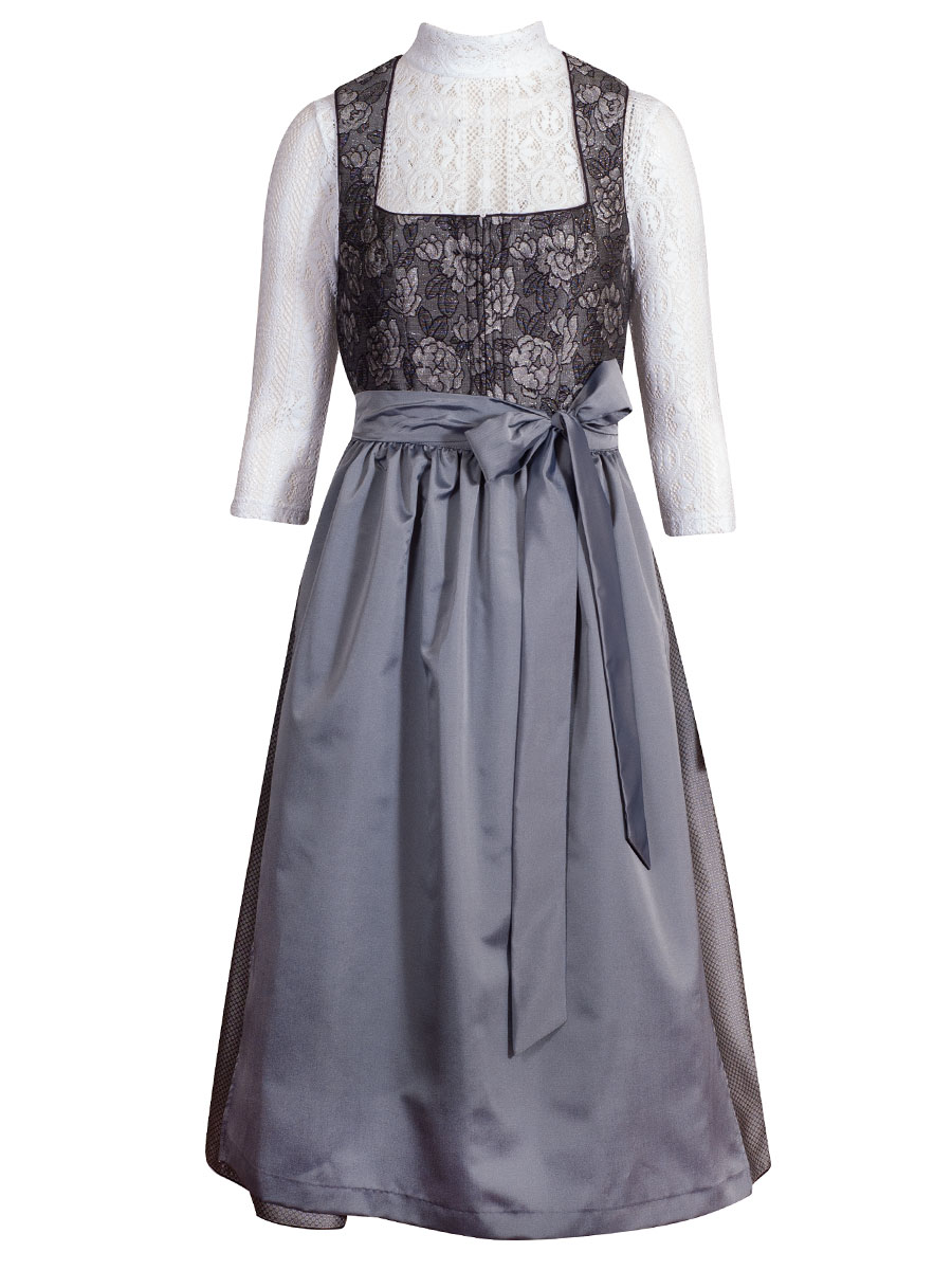 Kinga Mathe Dirndl Fiona, sehr festlich, grau mit Glitzer, 80 lg #1
