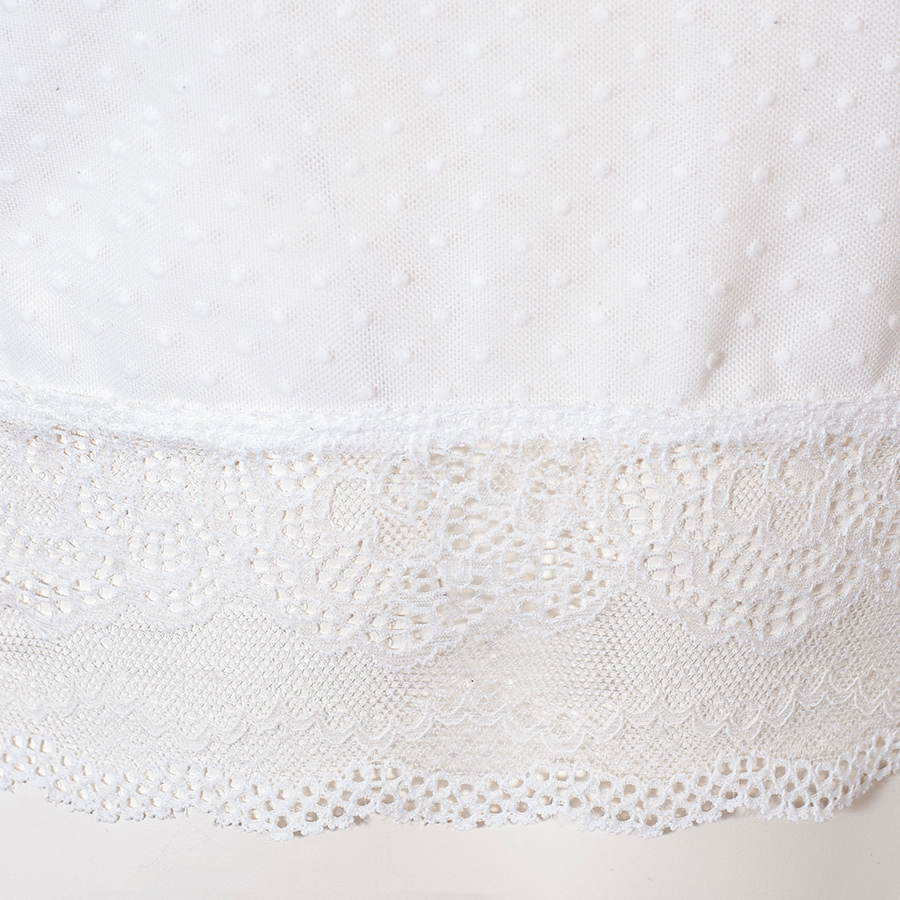 Waldorff Dirndlbluse, weiß, elegant, breiter Spitzenbund, hochgeschlossen, Kurzarm #4