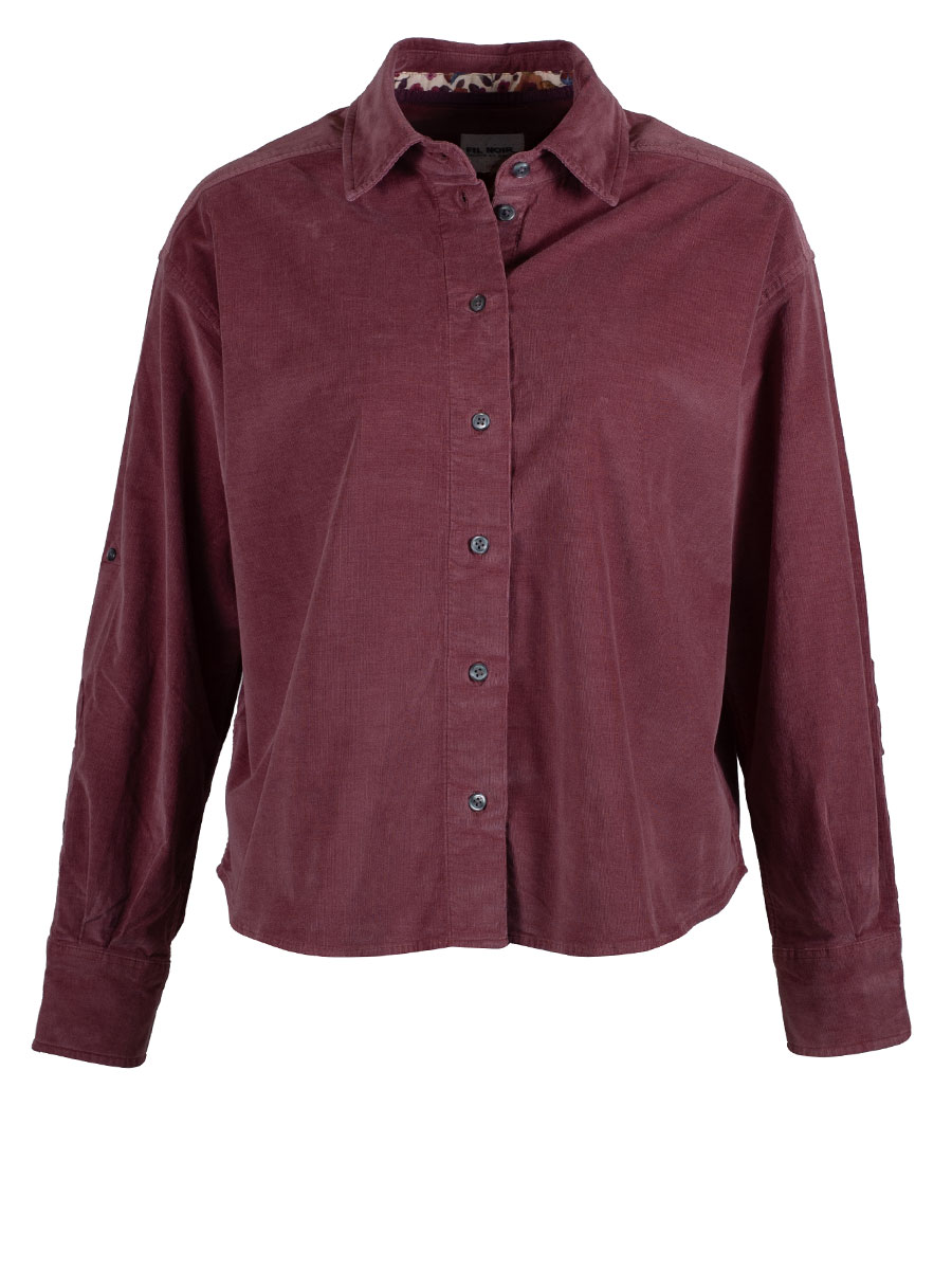 FIL NOIR Cordbluse Dame Mila, burgundy #1
