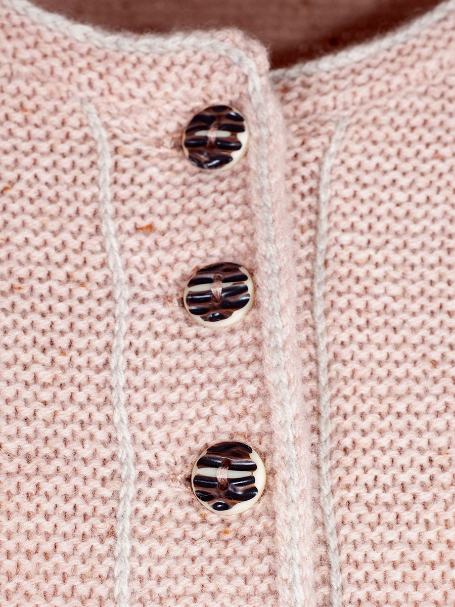 fei scho schee Strickjacke, rose, Einfassung in ecrue, kurz #4