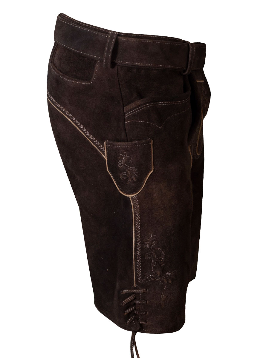 Spieth & Wensky Kurze Lederhose Ruprecht mit Gürtel, nutria, Wildbock #2