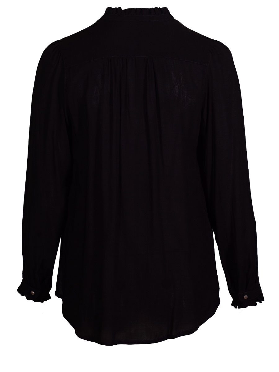 Country Line Damenbluse, schwarz, luftig, Rüschen #2