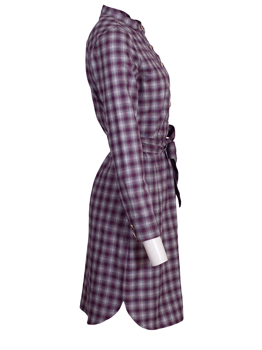 Berwin & Wolff Hemdkleid, rot-grau, Stoffgürtel #2
