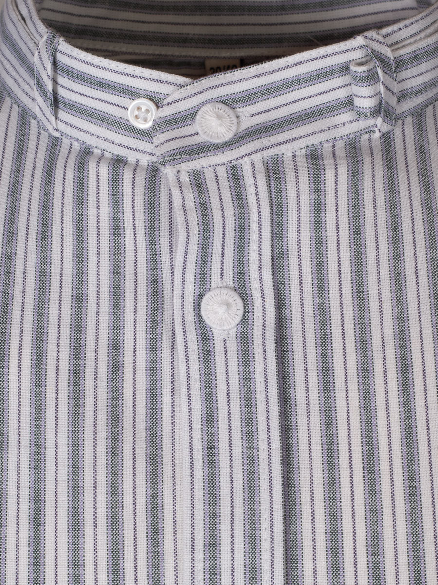 Gottseidank Trachtenhemd Lenz, efeugrün-lila, Stehkragen, durchgeknöpft #2