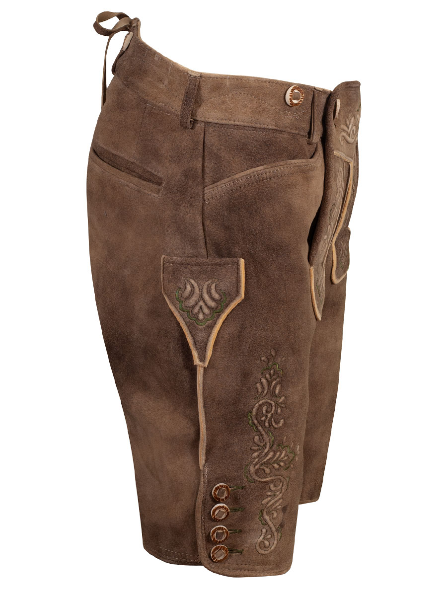 Weinbauer Kurze Lederhose Alois, eiche-inka, Ziegenvelour #2