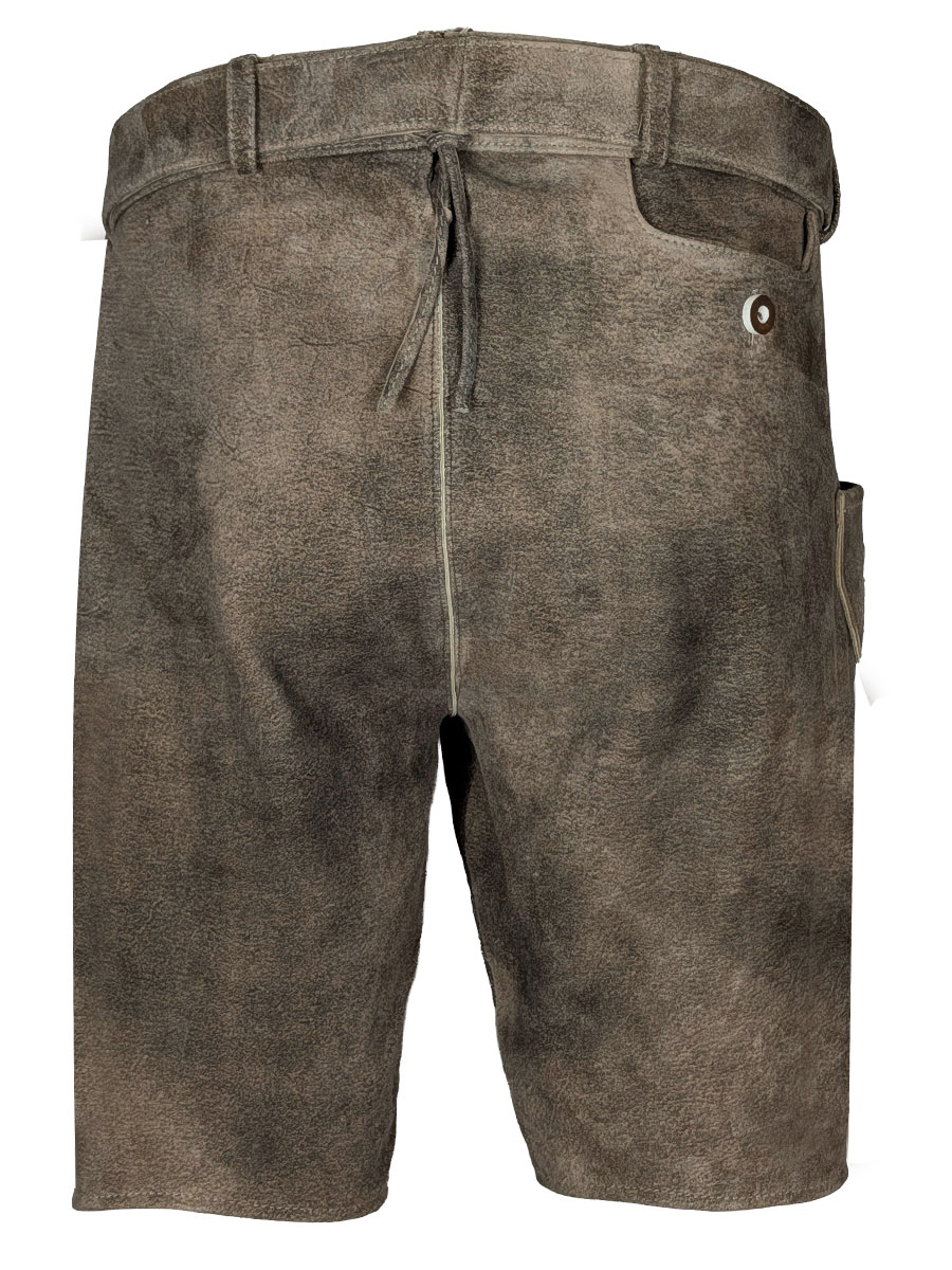 Spieth & Wensky Kurze Lederhose Rampoldi mit Gürtel, honey, heller Stick #5