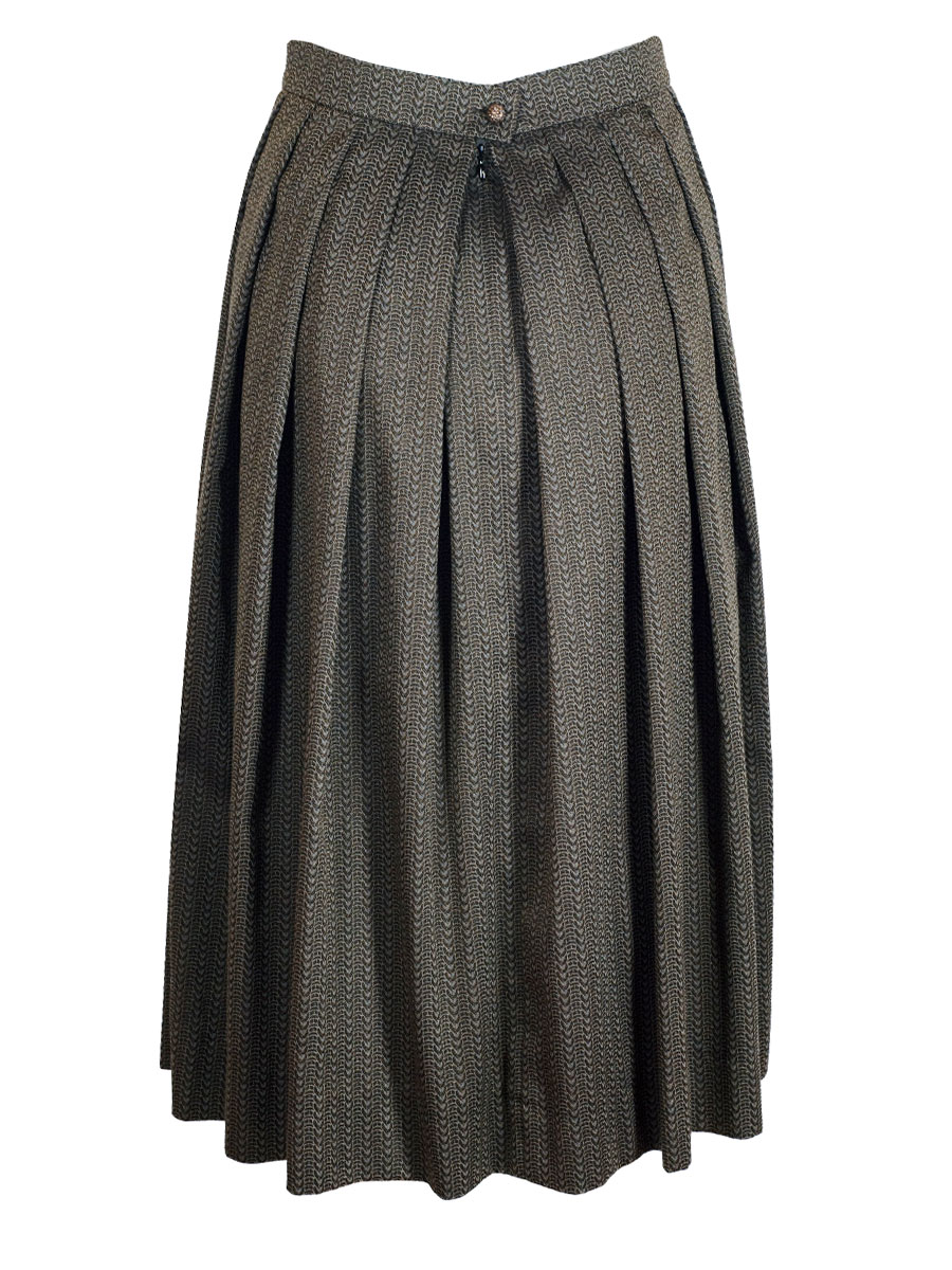 Anno Domini Faltenrock Stasi, oliv, gemustert, lang #4