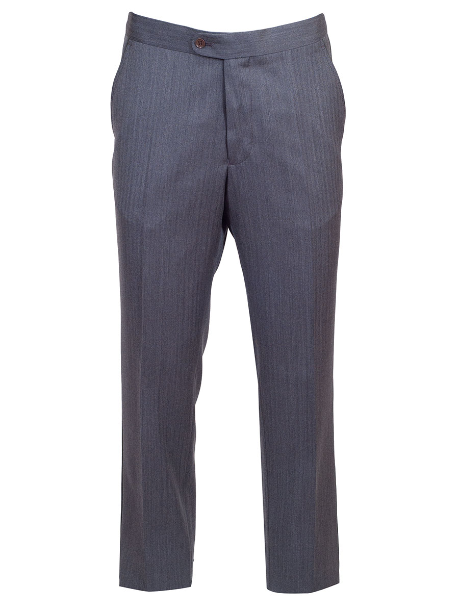 Viererspitz Stresemannhose Jakob, hellgrau, seitlich grünes Paspol #1