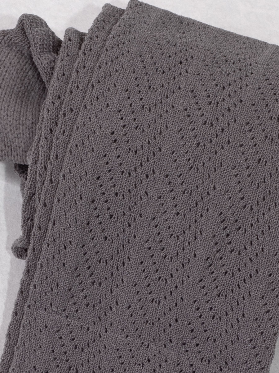 Lusana Damen-Strumpfhose mittelgrau, Netzstrumpfhose mit Ajourmuster #3