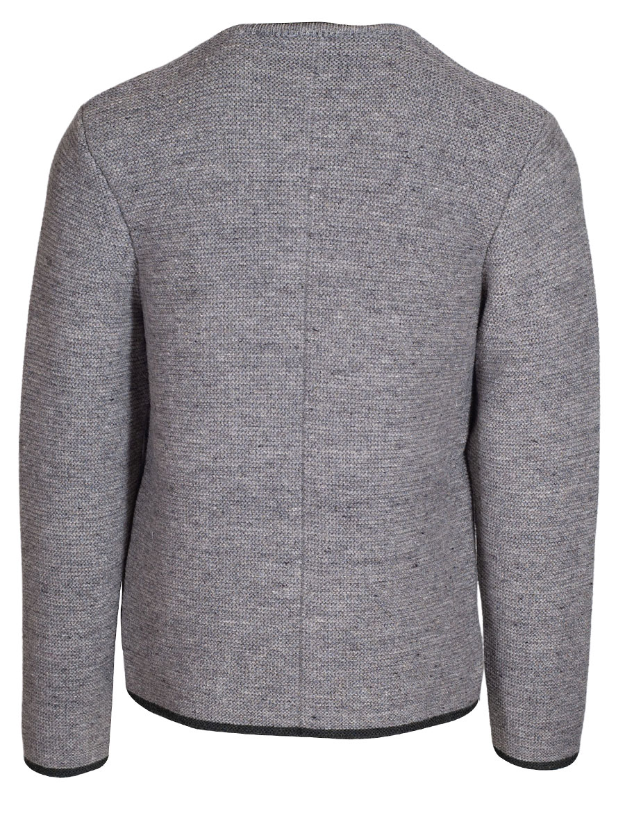 Huber Strickjacke Gerhard, grau mit tanne, Hirschhornknöpfe #2