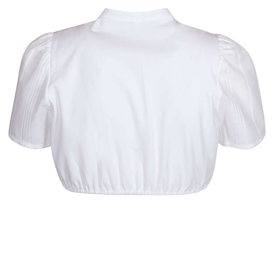 Wallmann Dirndlbluse weiß, elegant, hochgeschlossen, Kragen, Stretchrücken #2