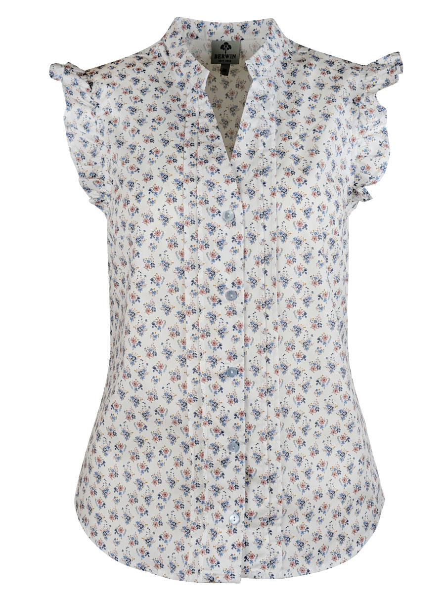 Berwin & Wolff Bluse, buntes Blumenmuster, Flügelarm #1