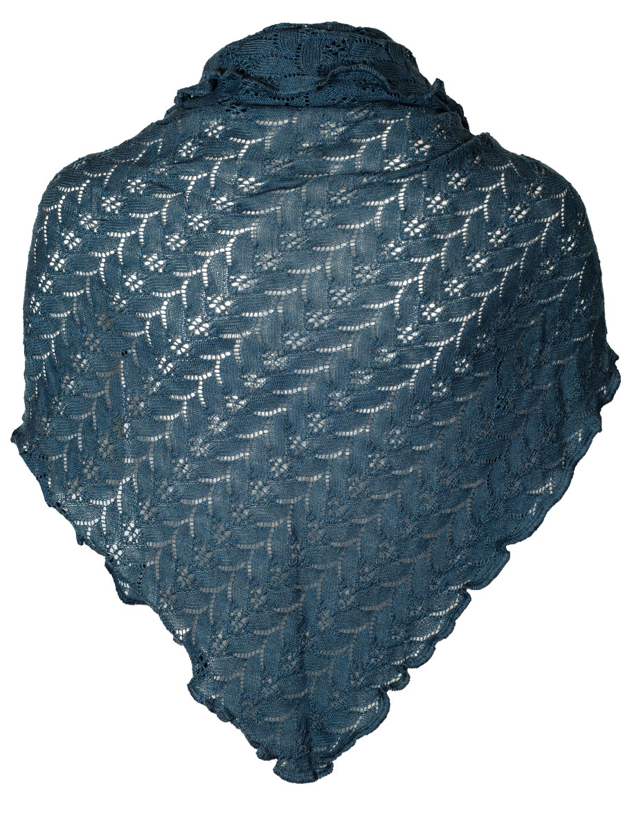 Wenger Strickstola Sofia, petrol, Lochmuster, gewellter Abschluss #2