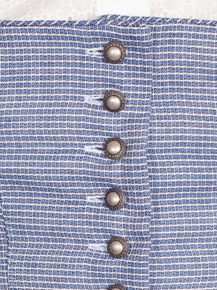 Hammerschmid Pillersee Dirndl, blau, Karomuster, gestreifte Schürze, 80lg #4