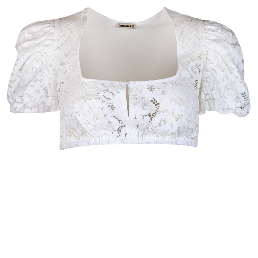 Gottseidank Dirndlbluse Irma, wolkencreme, Spitze #1