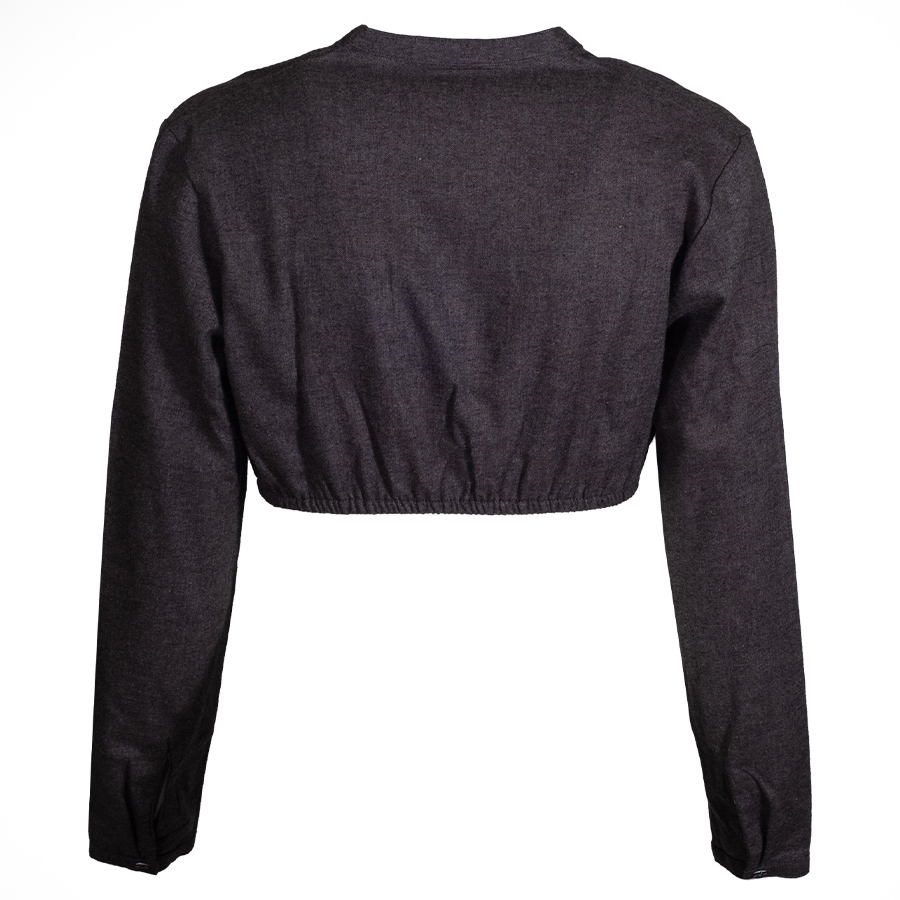 Hammerschmid Anni Dirndlbluse, anthrazit, Langarm, Flanell, Fischgrat #2