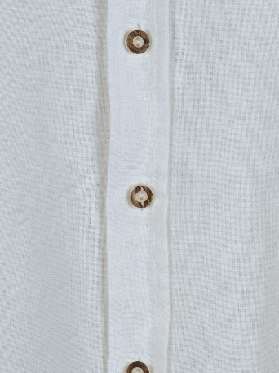 Hammerschmid Leinenhemd weiß, durchgeknöpft, Liegekrage, Slim Fit #4