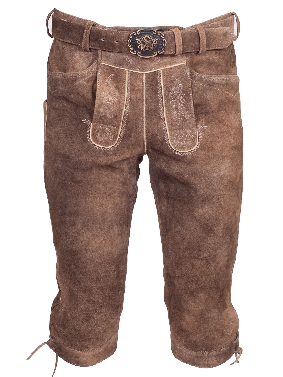 Spieth & Wensky Vittorio Lederbundhose, Wildbock, biber, mit Gürtel #1