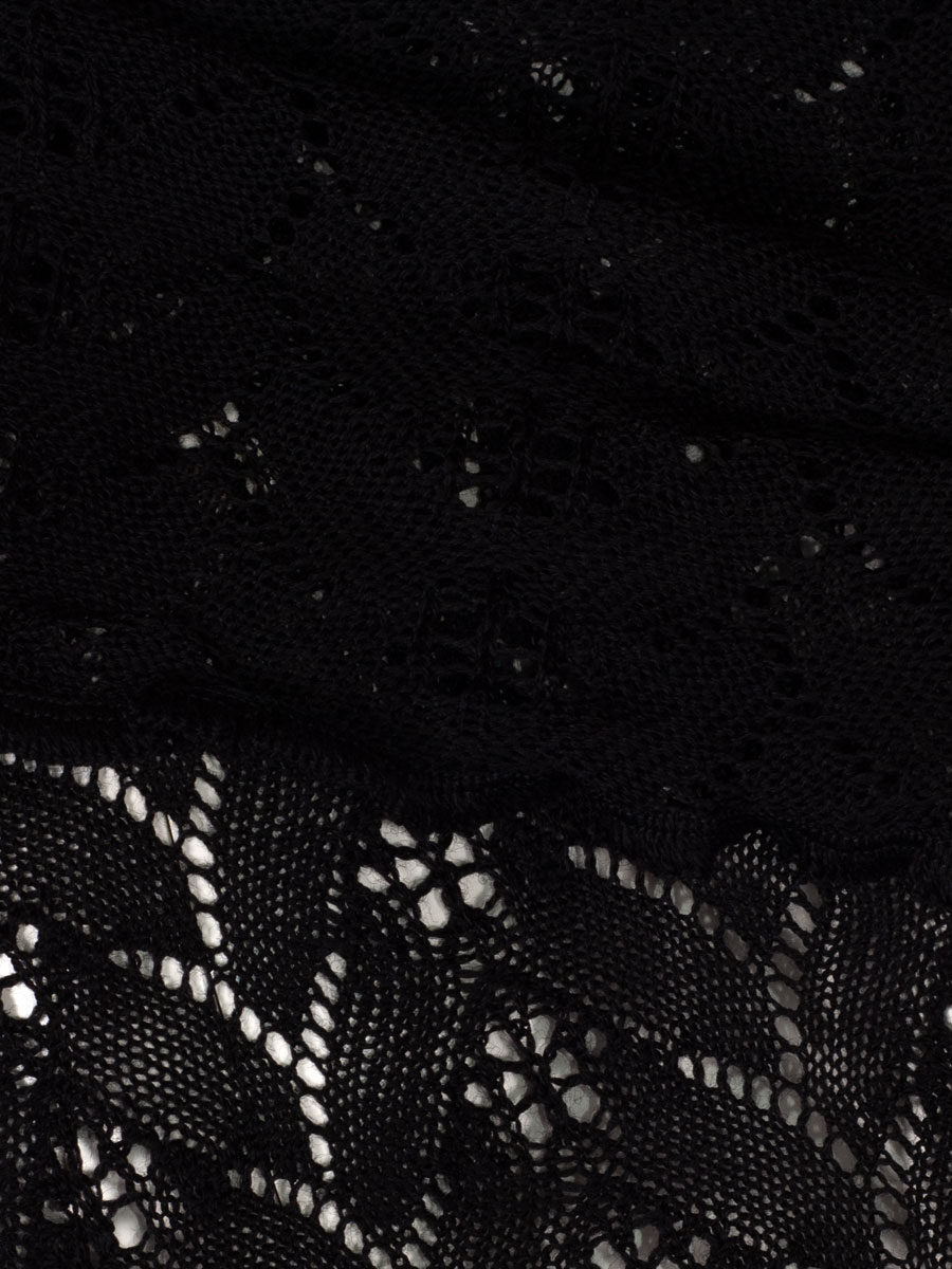 Wenger Strickstola Sofia, schwarz, Lochmuster, gewellter Abschluss #4