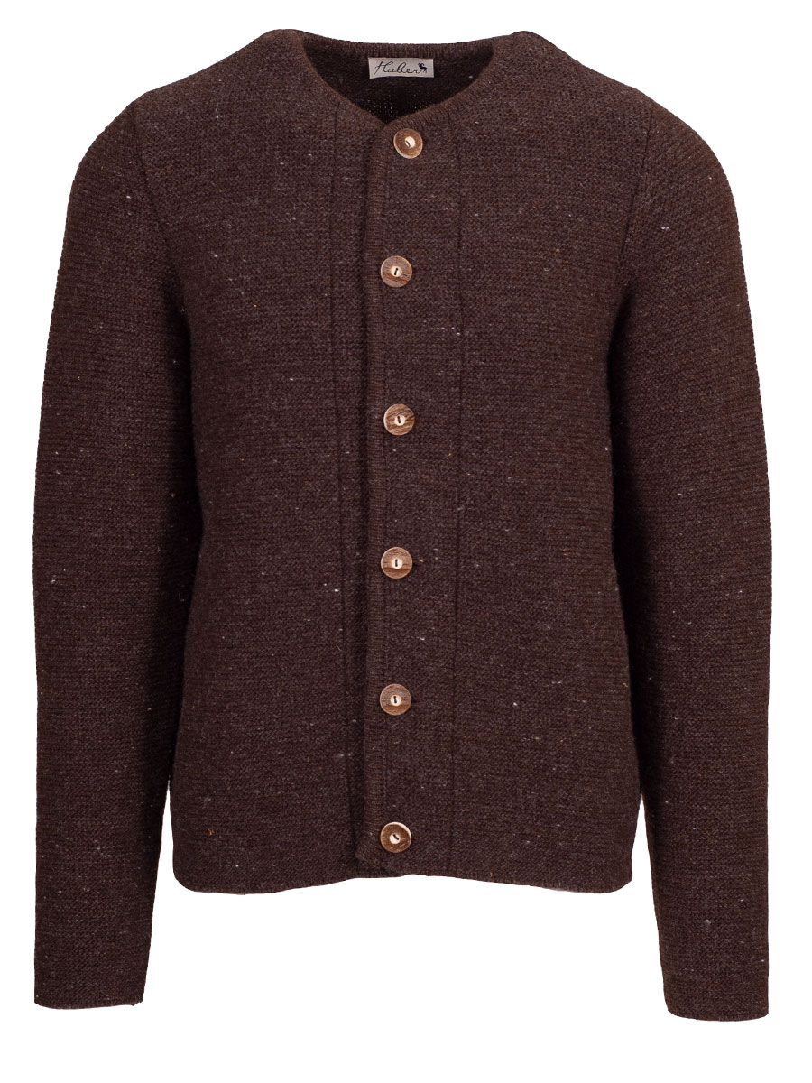 Huber Strickjacke Gerhard, dunkelbraun, Hirschhornknöpfe #1
