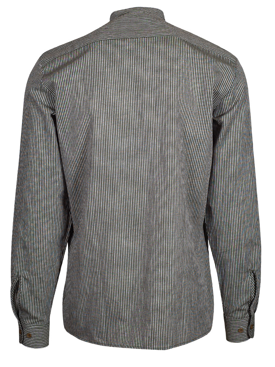 Hammerschmid Trachtenhemd, tanne-weiß gestreift, Pfoad, Stehkragen #3