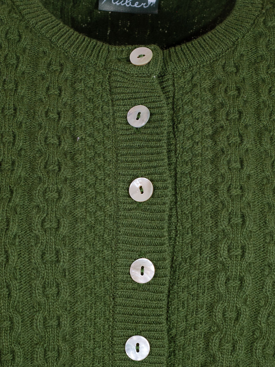 Huber Strickjacke Juli, grün, Rüschen, Volantstil #3