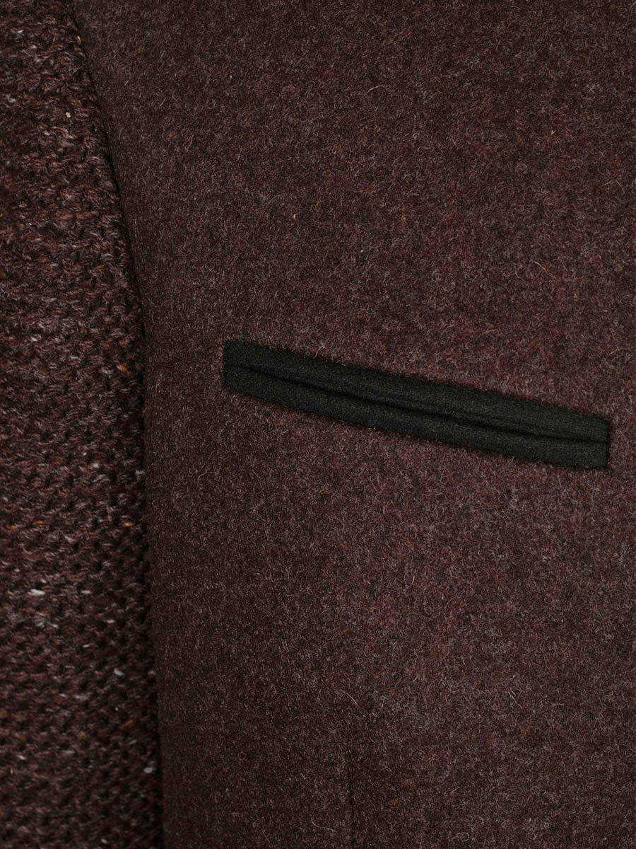 Klotz Lodenjoppe Waxenstein mit Strickarm braun, grüner Kragen #4