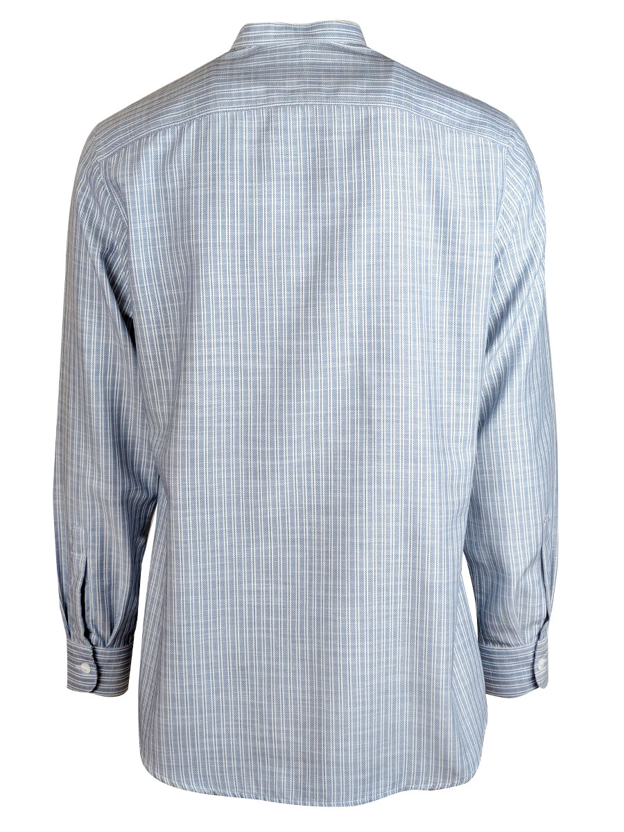 Arzberger Herrenhemd, blau-grau, gestreift, Liegekragen, Pfoad #3