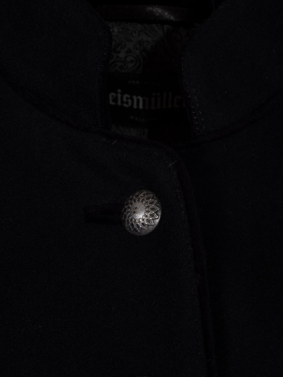 Kaiseralm Lodenmantel Mimmi, schwarz mit Samtpaspol #4